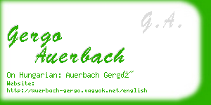 gergo auerbach business card